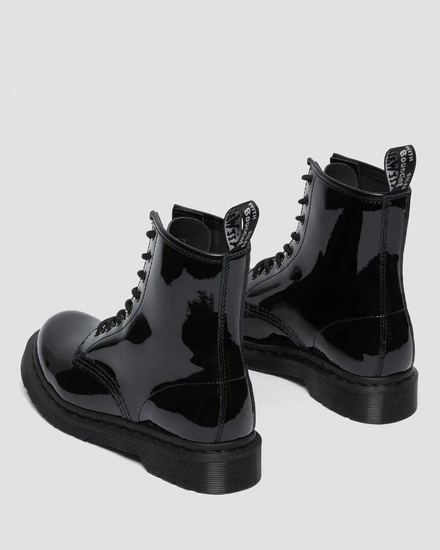 1460 Mono Black Patent Leather Lace Up Boots