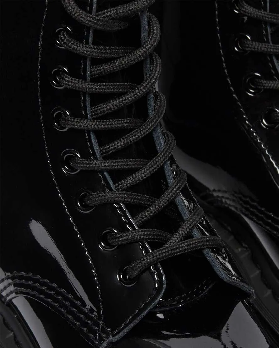 1460 Mono Black Patent Leather Lace Up Boots