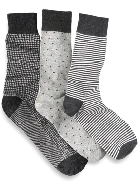 3 Pack Cotton Blend Sock - Grey Multi