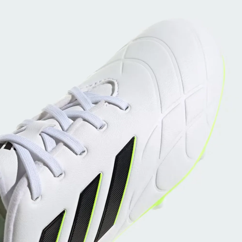 Adidas Copa Pure II.3 FG Jnr Football Boots (White/Black/Lucid Lemon)