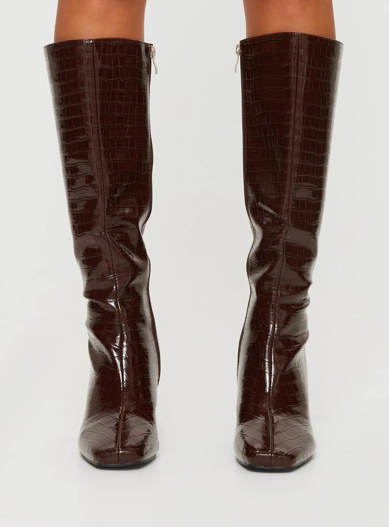 Alexx Knee High Boots Burgundy