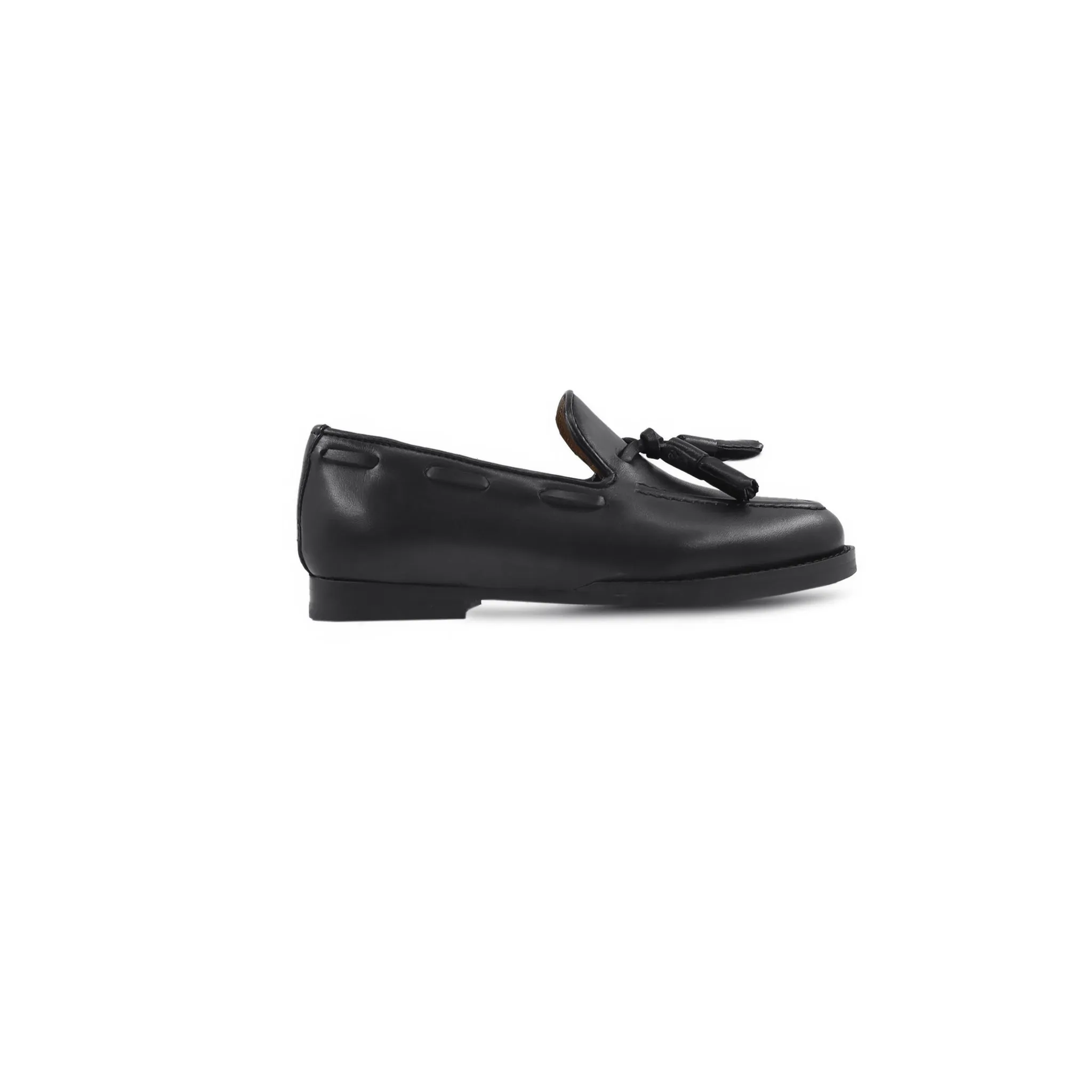 Arden - Kid's Black Calf Leather Loafer (5-12 Year's Old)