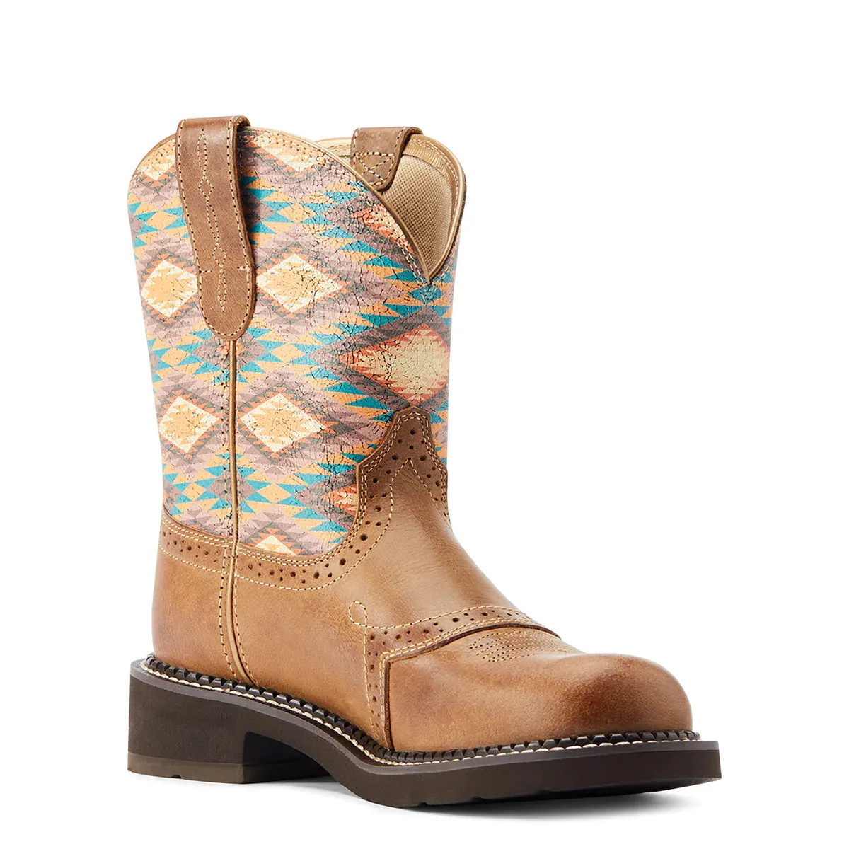 Ariat Women's Fatbaby Heritage Farrah Coastal Tan\Aztec Blanket