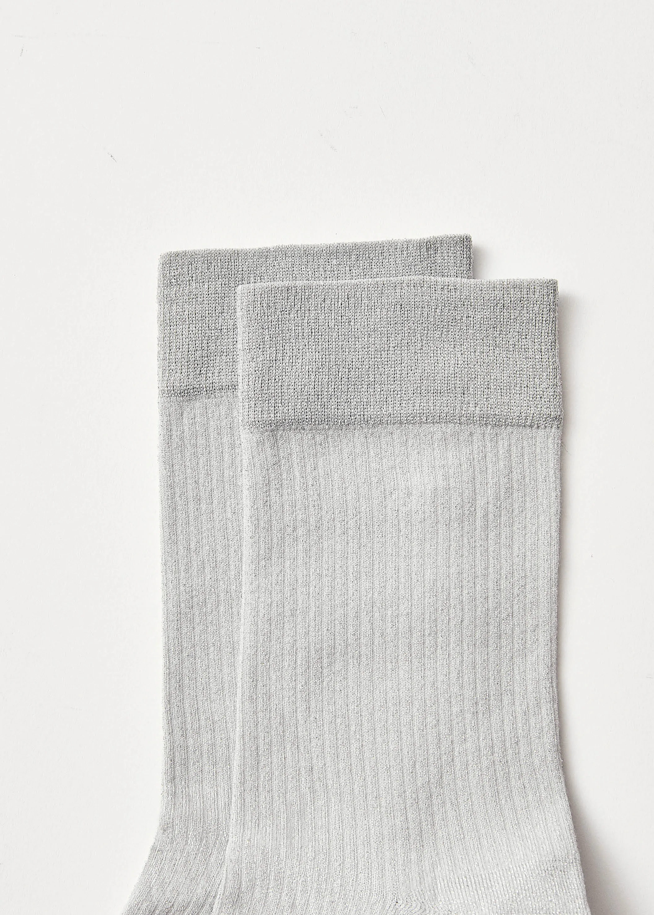 Ava Shimmer Silver Socks