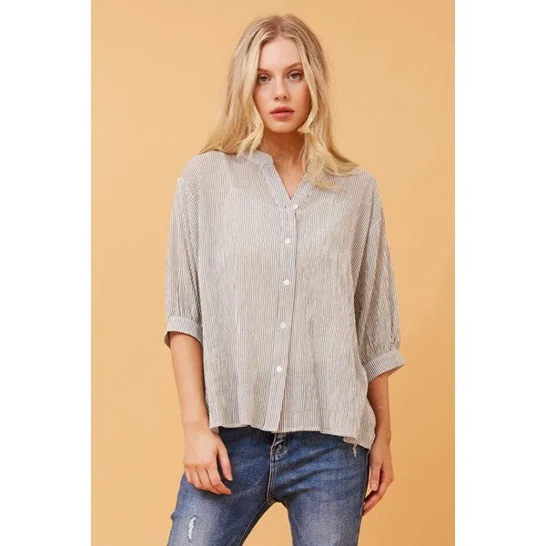 BELINA STRIPE BUTTON UP SHIRT