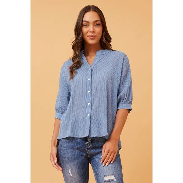 BELINA STRIPE BUTTON UP SHIRT