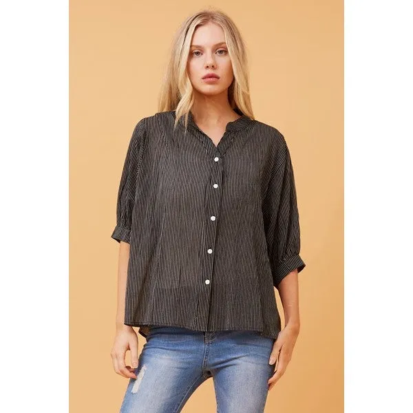 BELINA STRIPE BUTTON UP SHIRT