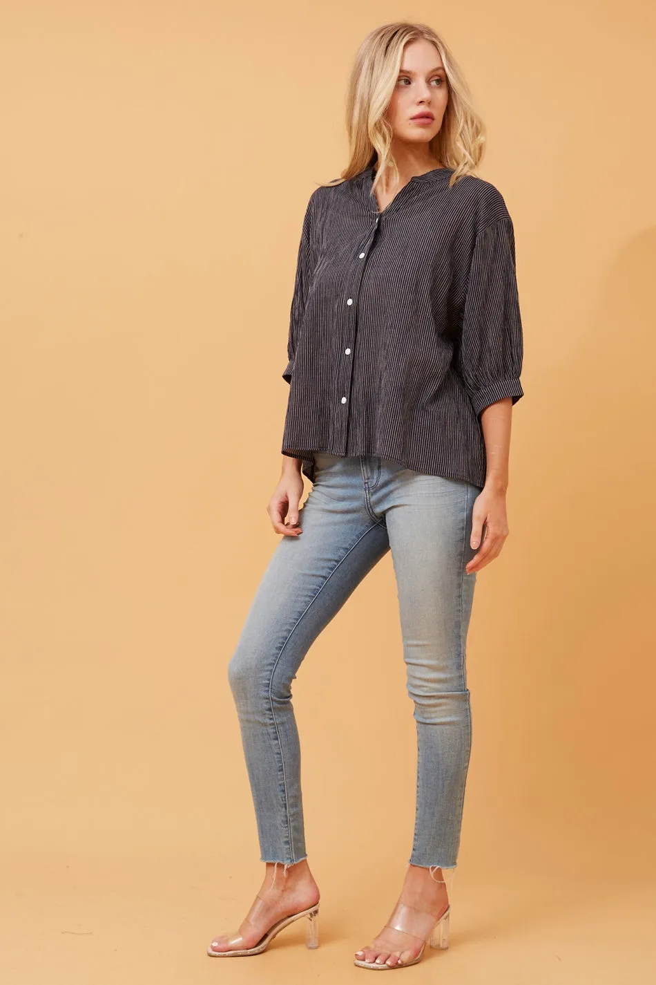 BELINA STRIPE BUTTON UP SHIRT