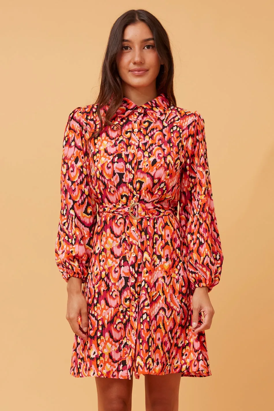 BIRTIE ABSTRACT PRINT SHIRT DRESS