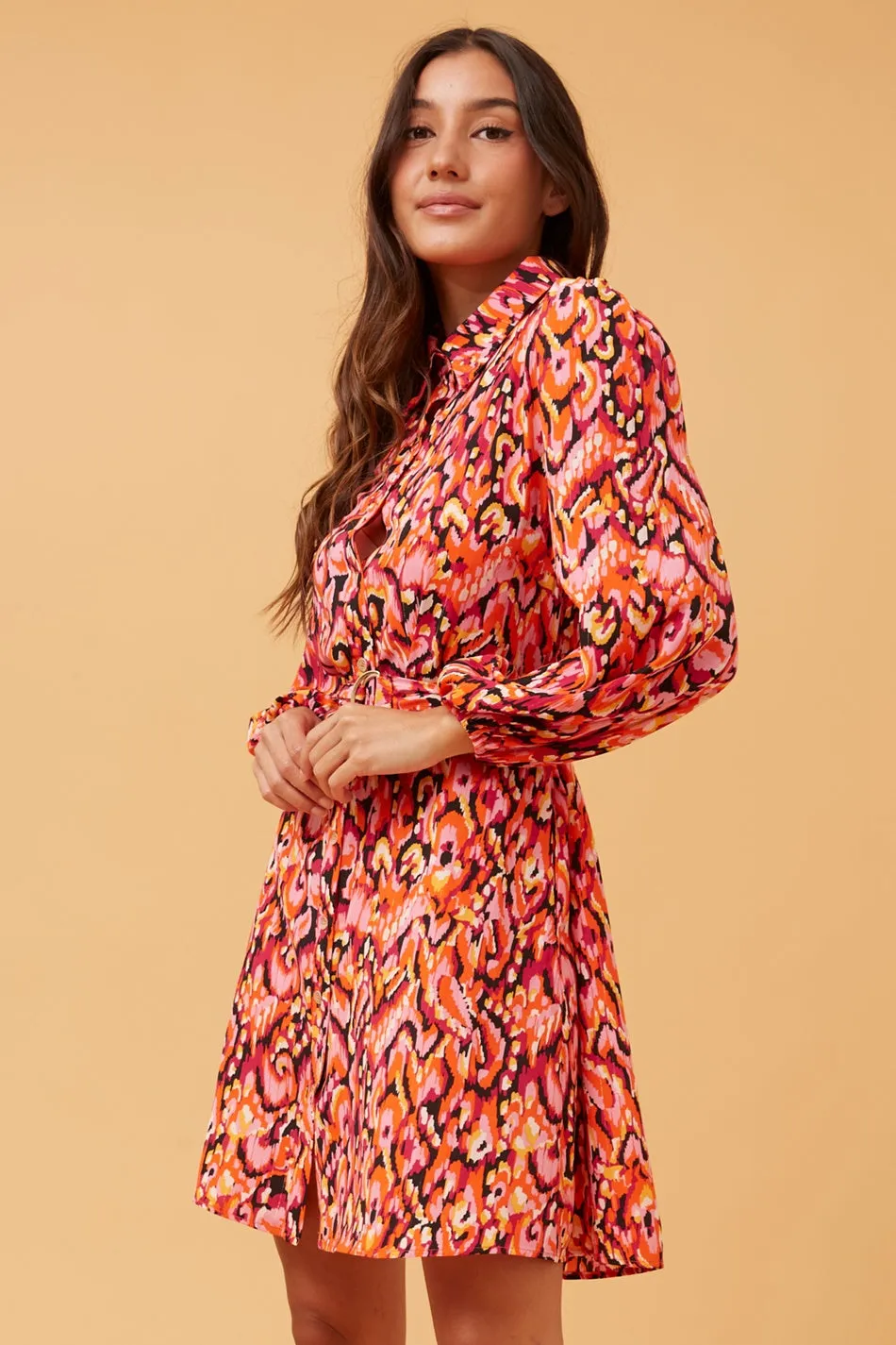 BIRTIE ABSTRACT PRINT SHIRT DRESS