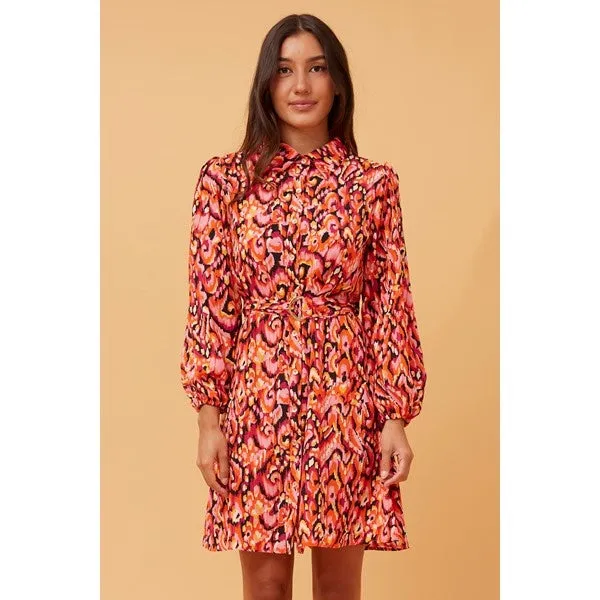 BIRTIE ABSTRACT PRINT SHIRT DRESS