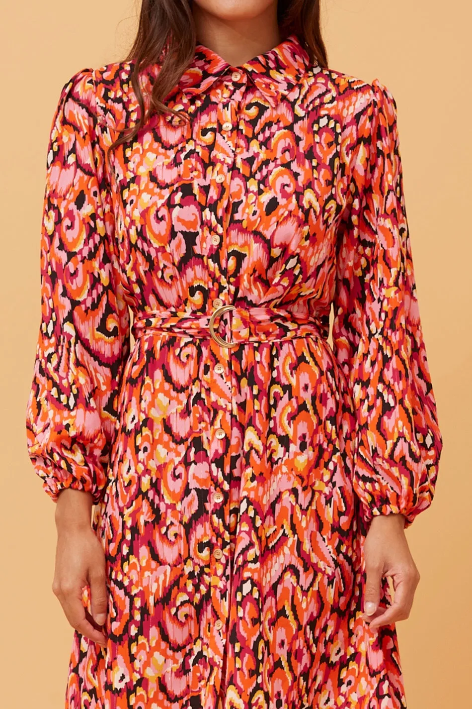 BIRTIE ABSTRACT PRINT SHIRT DRESS