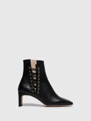 Black Zip Up Ankle Boots