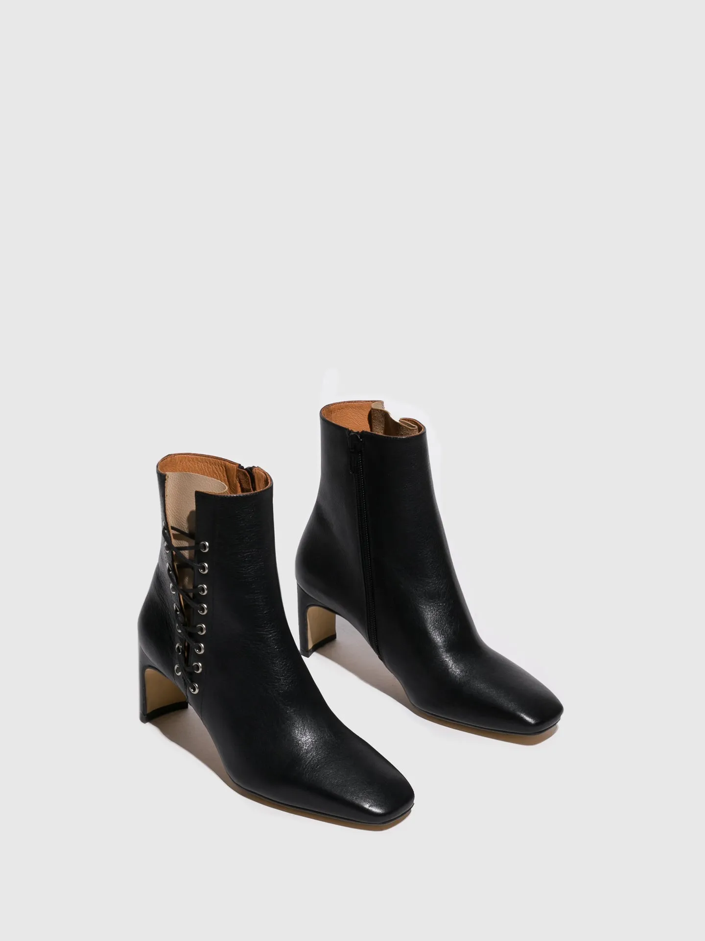 Black Zip Up Ankle Boots