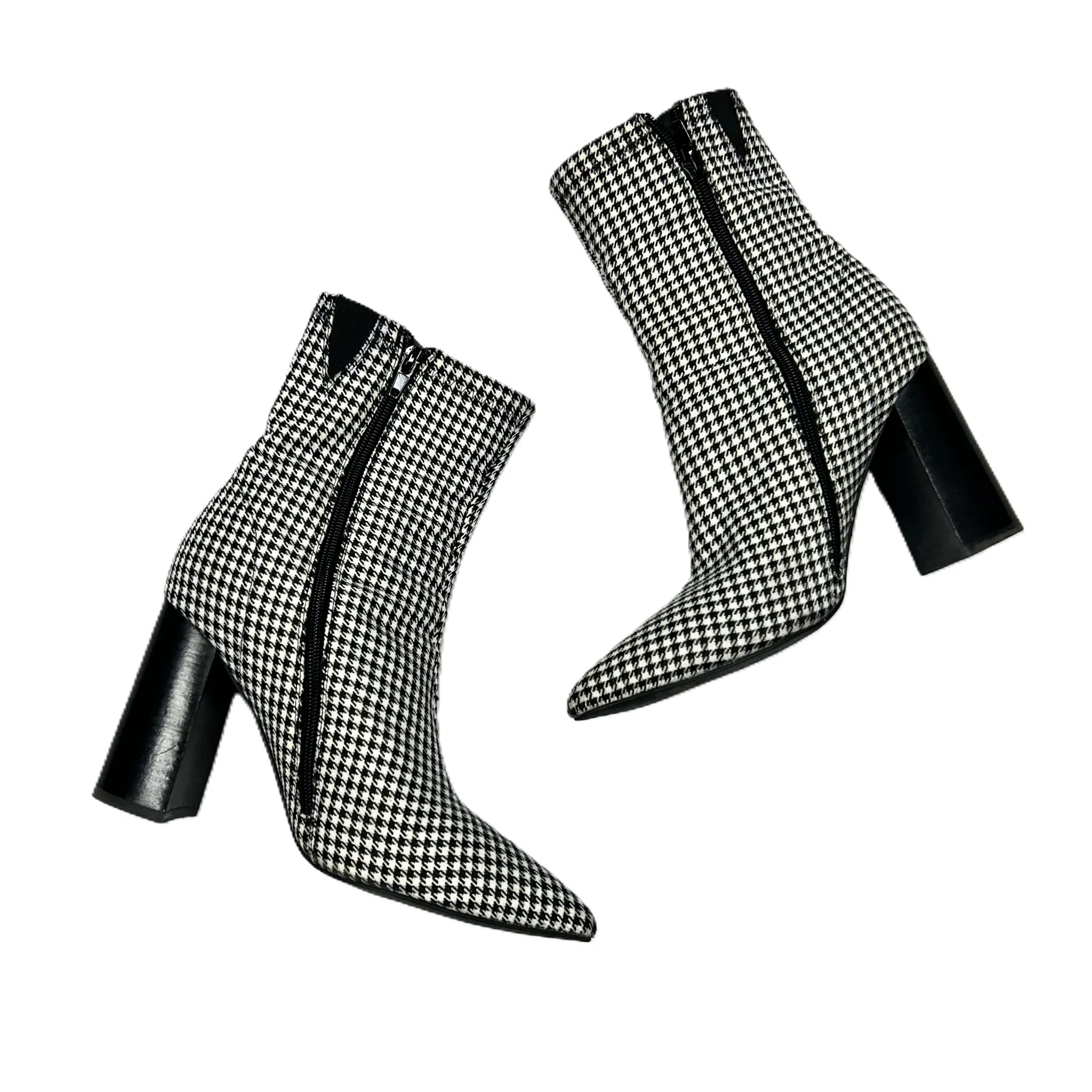 Boots Ankle Heels By Jeffery Campbell In Black & White, Size: 7