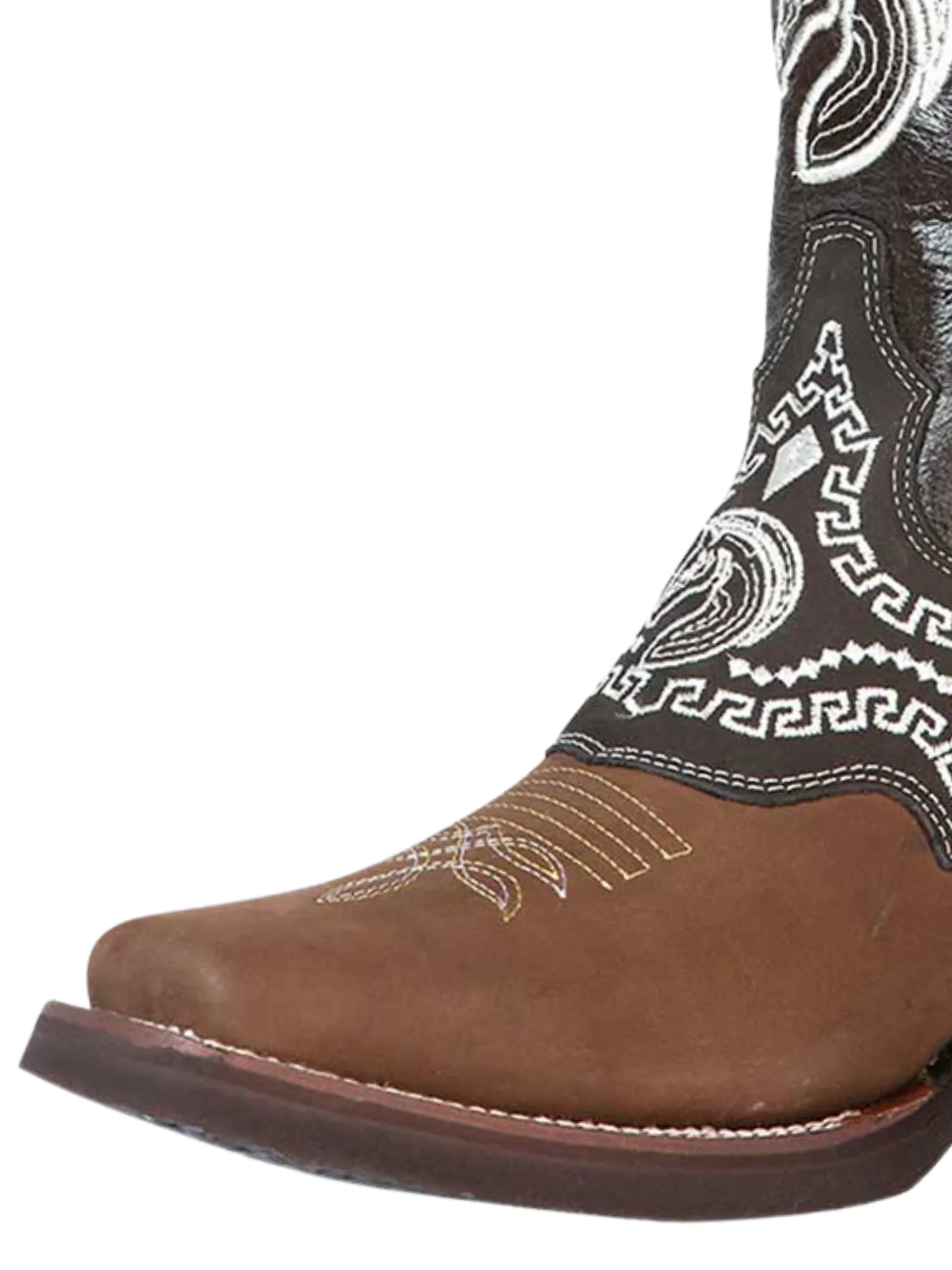 Botas Vaqueras Rodeo con Antifaz Bordado de Piel Genuina para Hombre 'El General' - ID: 51117