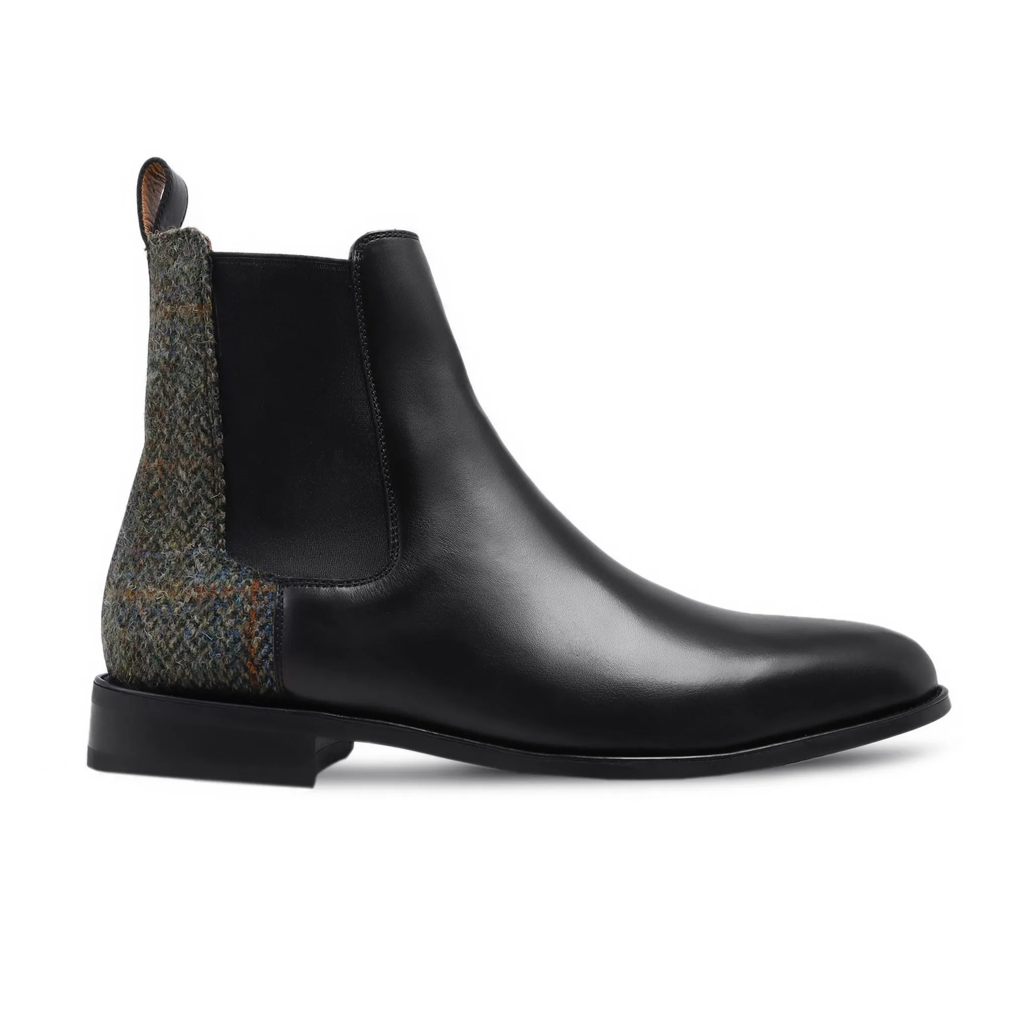 BRADLEE - FUSION OF BLACK CALF AND TWEED CHELSEA