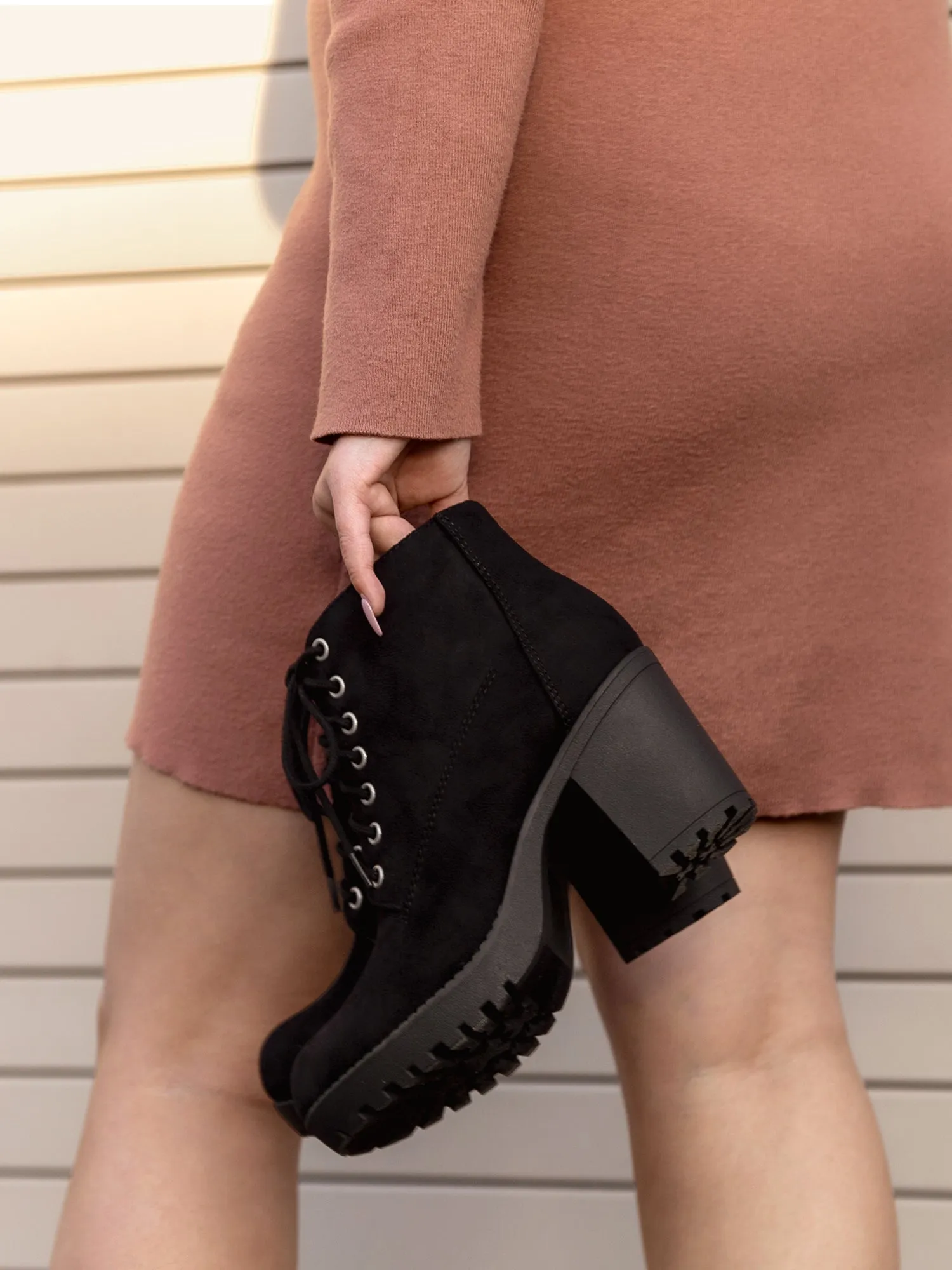 Chunky Heel Combat Boots