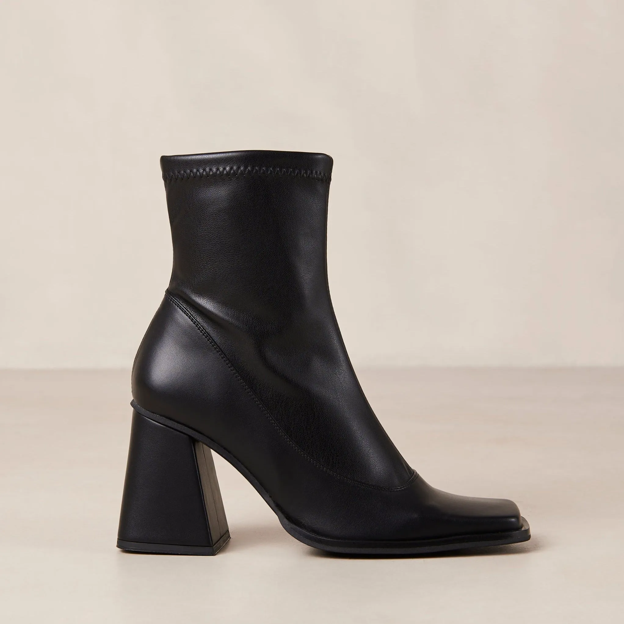 Clover Black Vegan Leather Ankle Boots