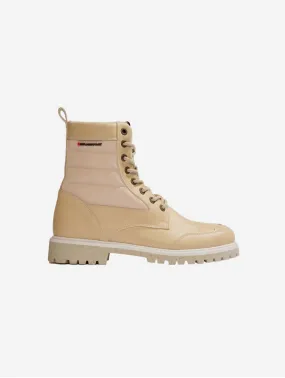 Coco Unisex Vegan Corn Leather High Top Boots | Beige