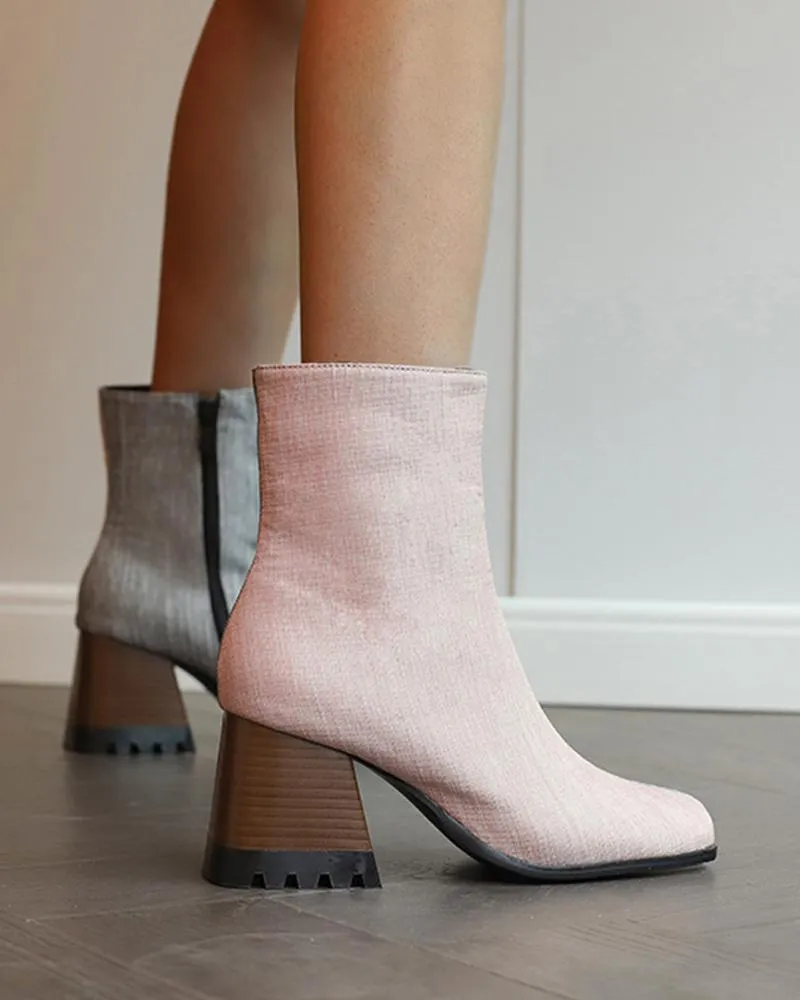 Color-Blocking Ankle Boots