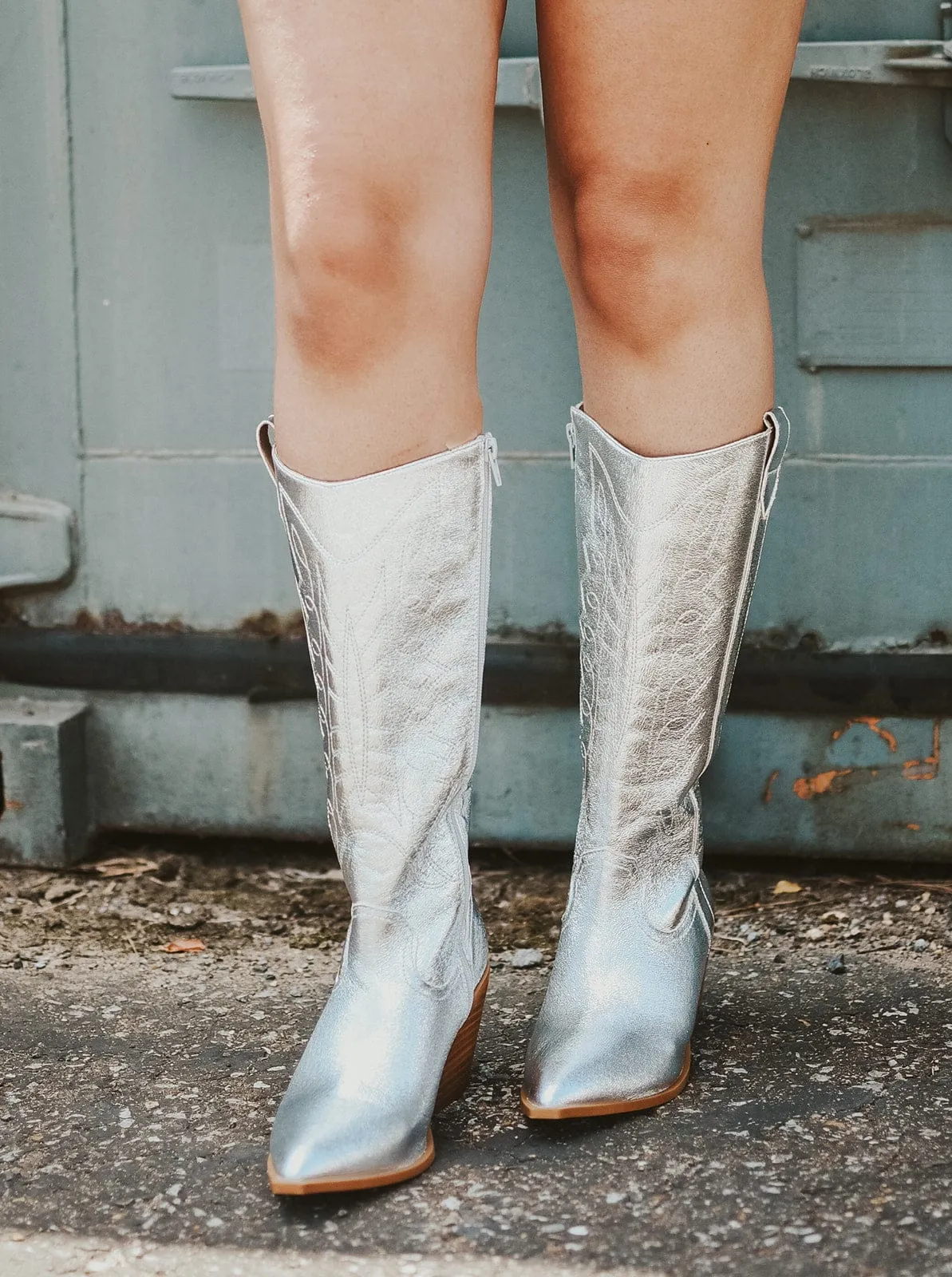 Corkys Silver Metallic Cowgirl Boots