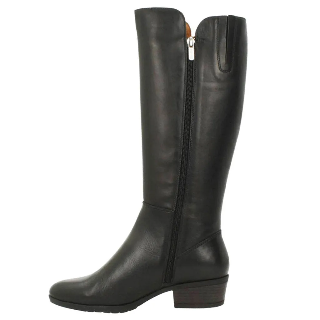 Daroca Calfskin Leather Women's Zip up Mid Calf Boots