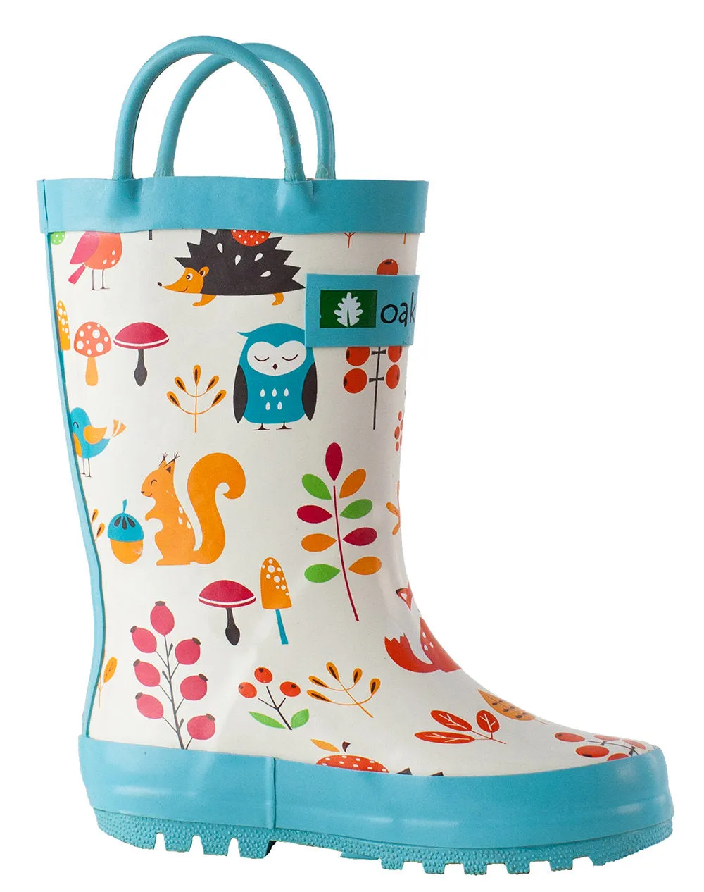 Forest Animals Loop Handle Rubber Rain Boots