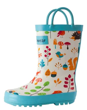 Forest Animals Loop Handle Rubber Rain Boots