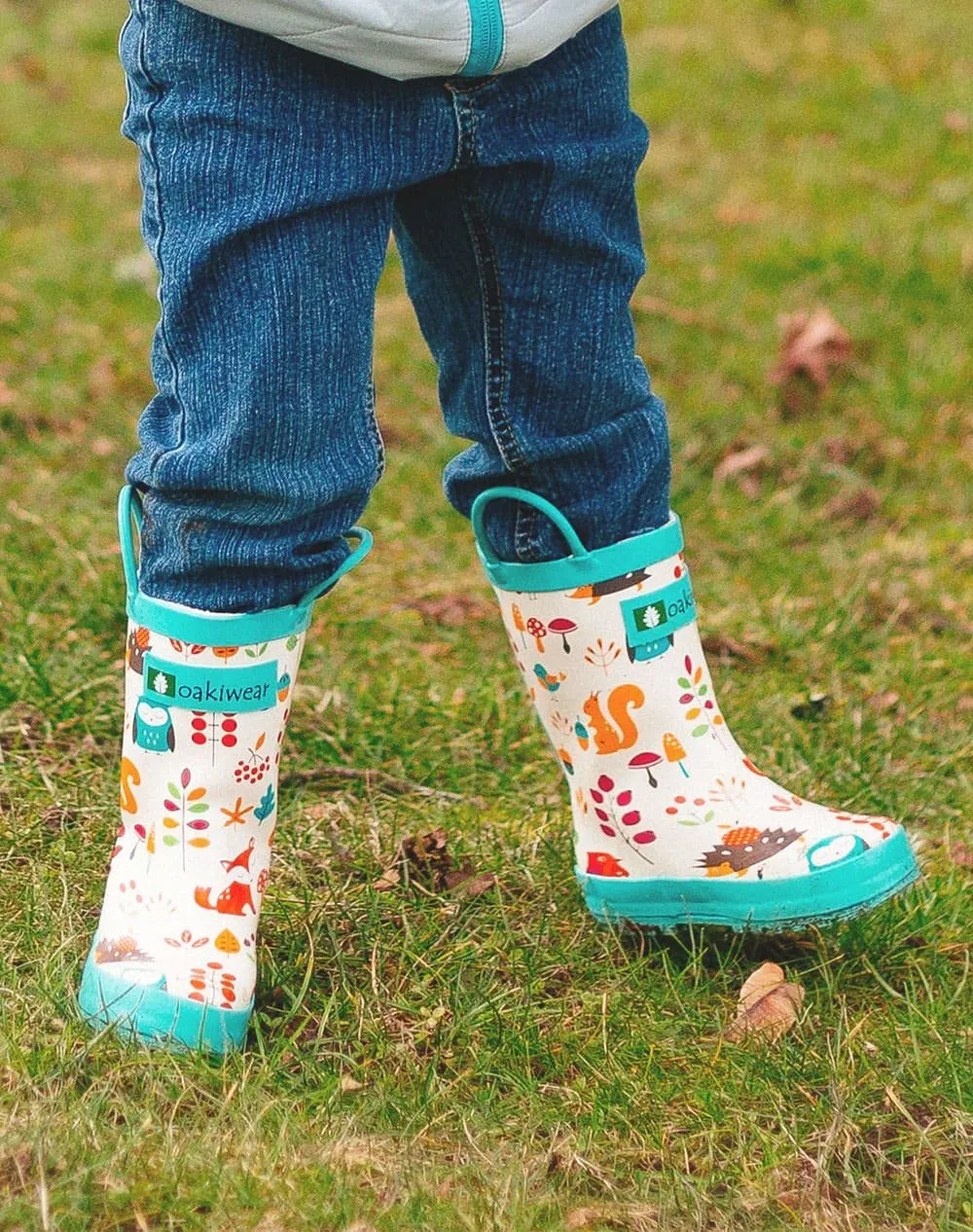 Forest Animals Loop Handle Rubber Rain Boots