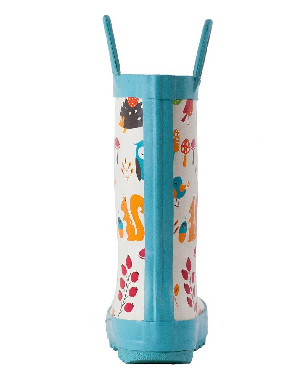 Forest Animals Loop Handle Rubber Rain Boots