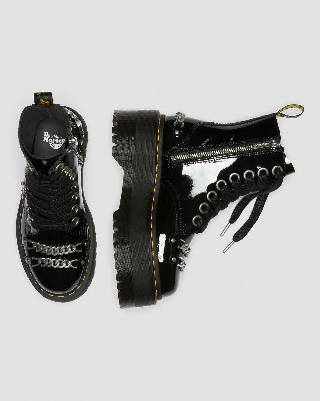 Jadon Max Chain Patent Leather Platform Boots