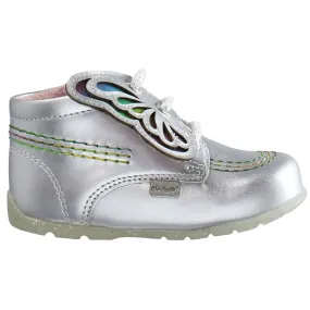 Kickers Hi Faires Kids Silver Boots