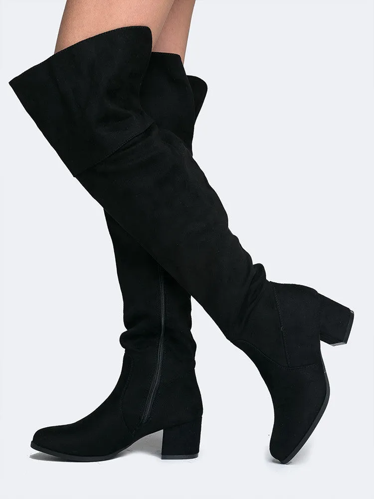 Low Heel Over The Knee Boot