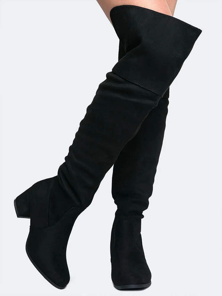 Low Heel Over The Knee Boot