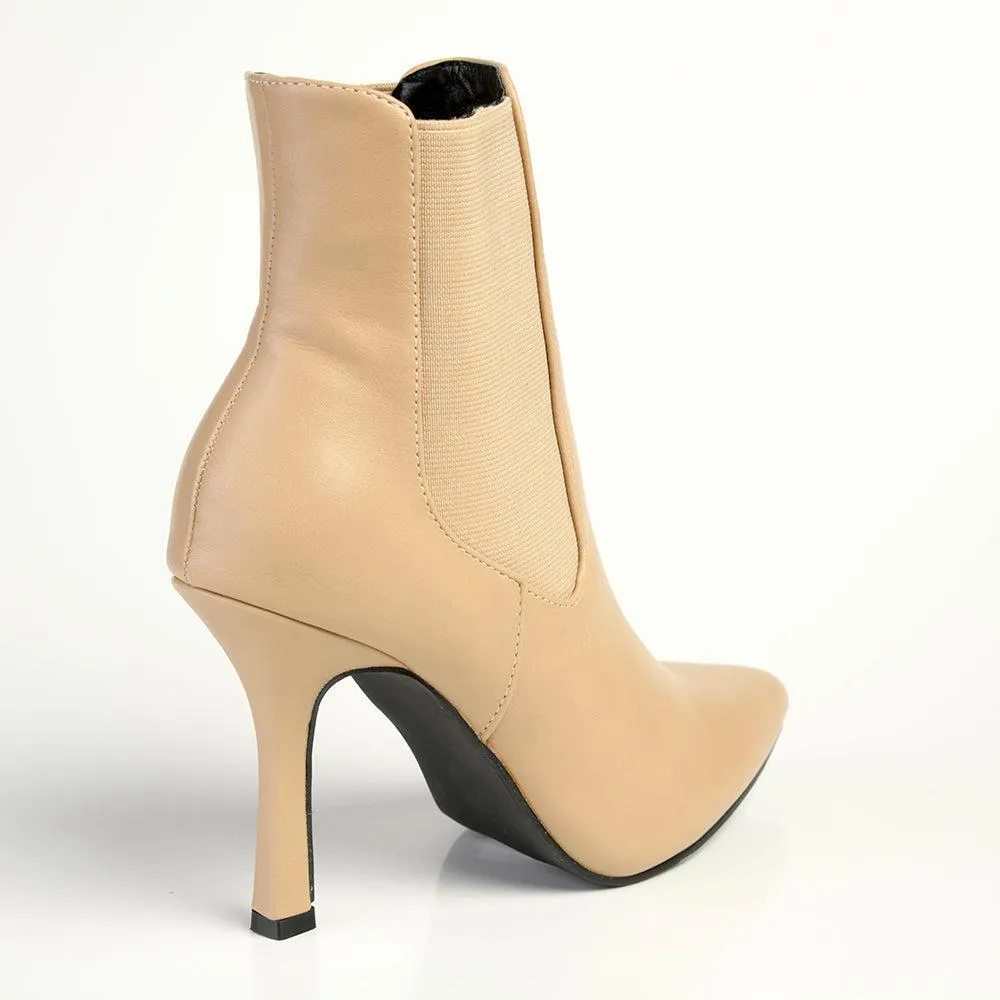 Madison Fritz Chelsea HourGlass Heel Ankle Boot -Nude