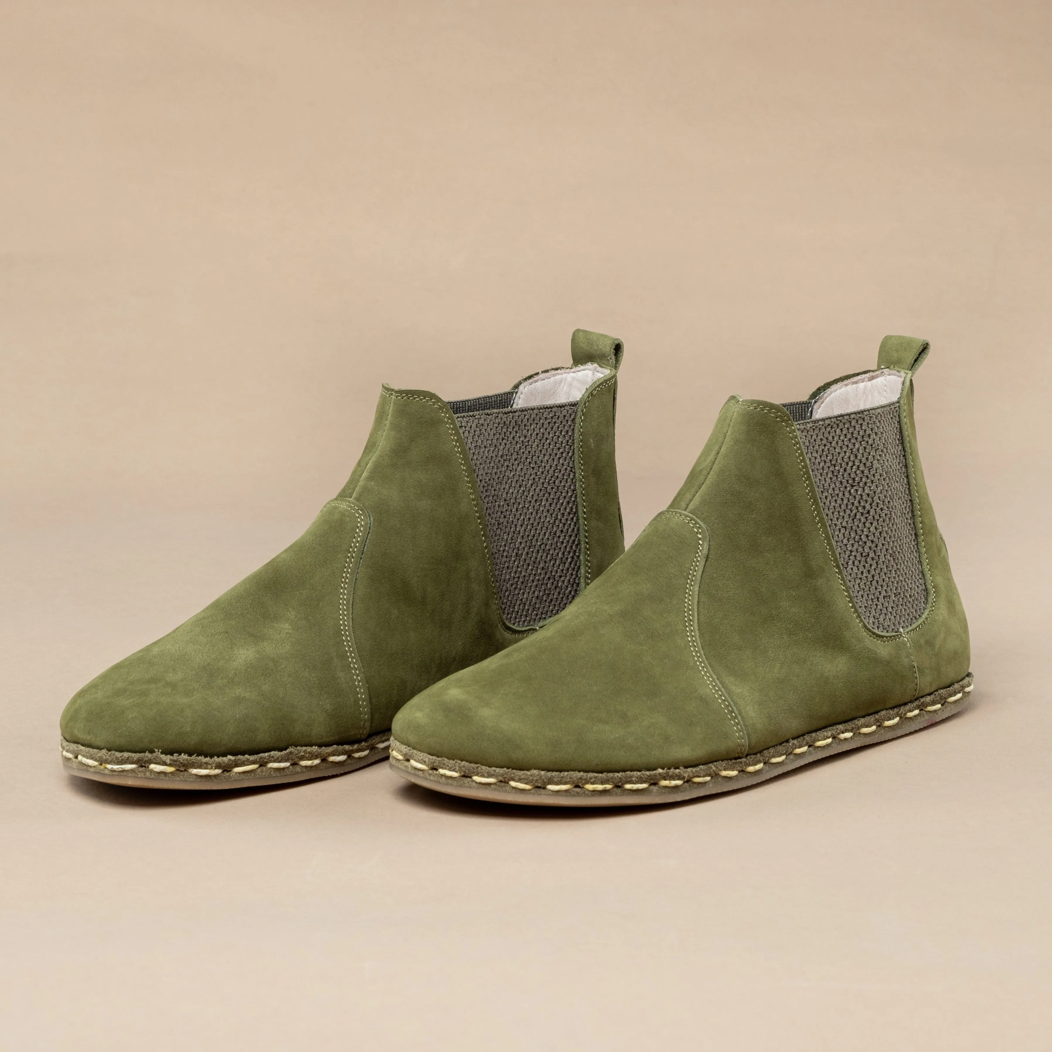 Men's Olive Barefoot Chelsea Boots