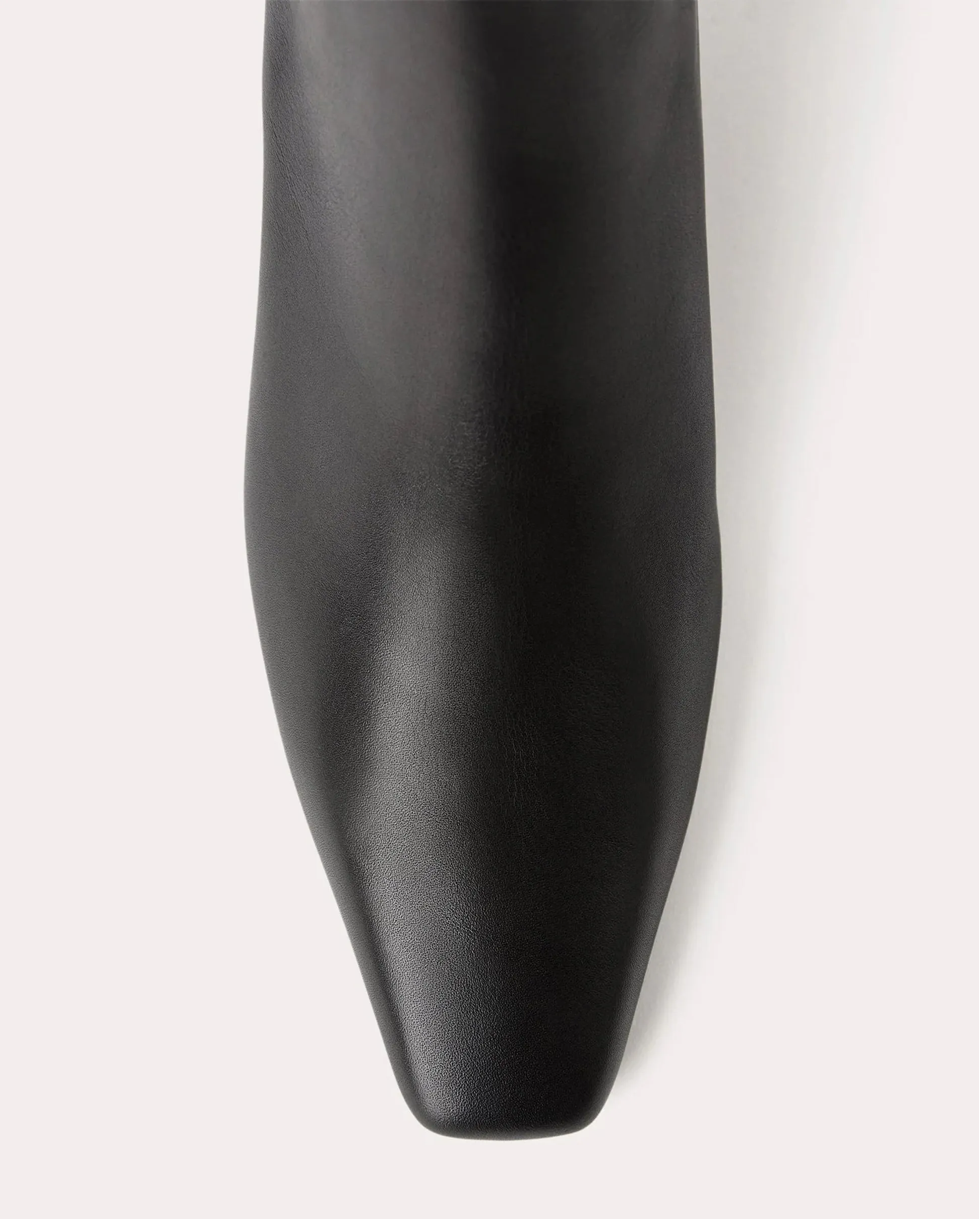 MID HEEL LEATHER BOOT / BLACK