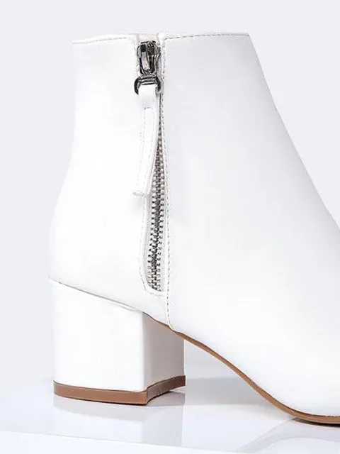 Pointed Toe Zip Ankle Boots