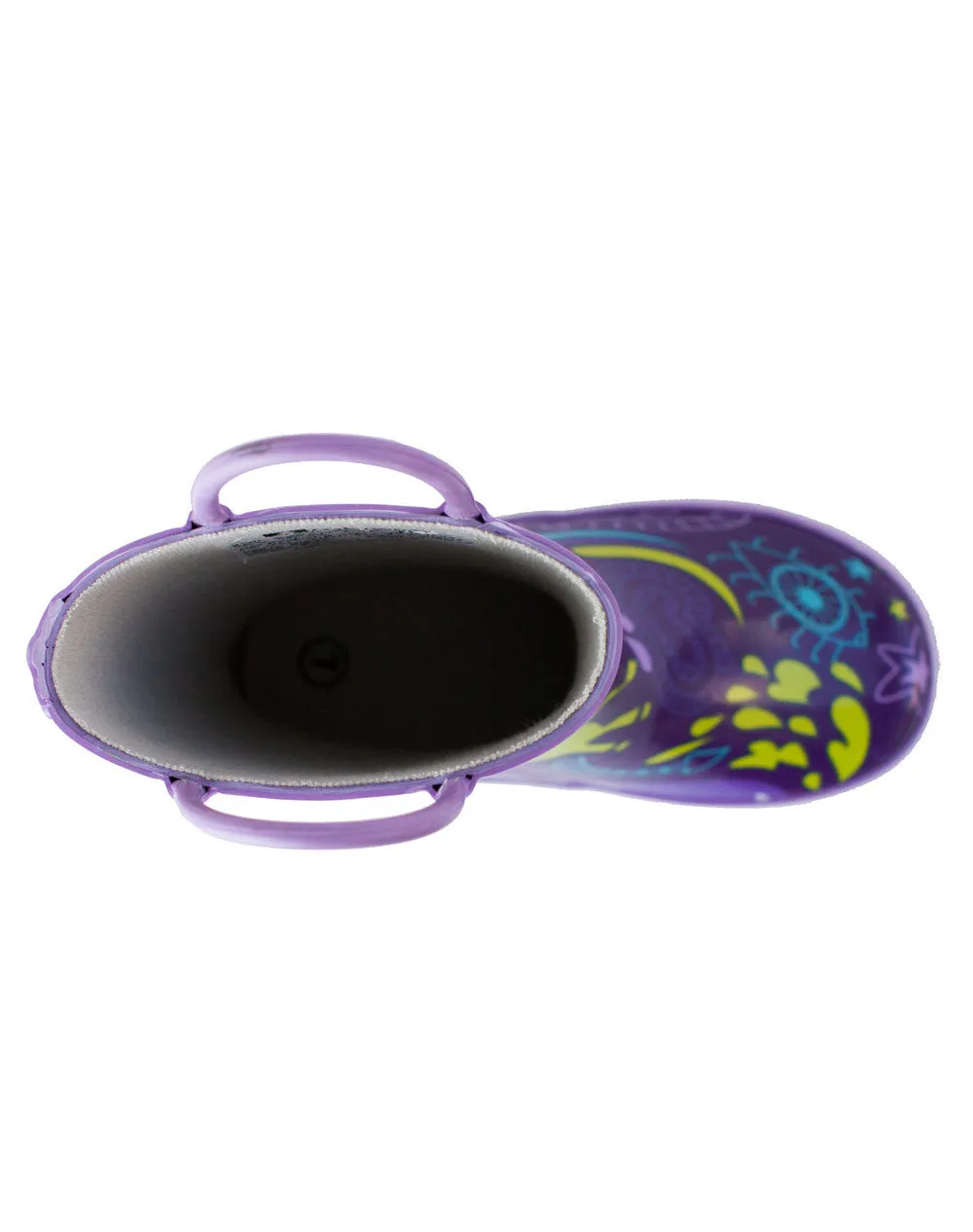 Purple Unicorn Loop Handle Rubber Rain Boots