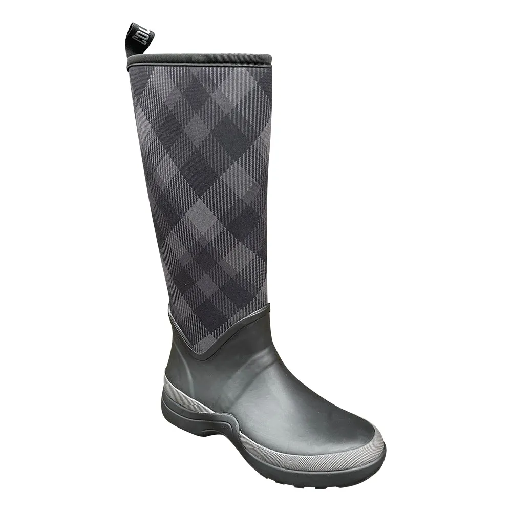 Richmond Waterproof Black Plaid Rubber /Neoprene Boots