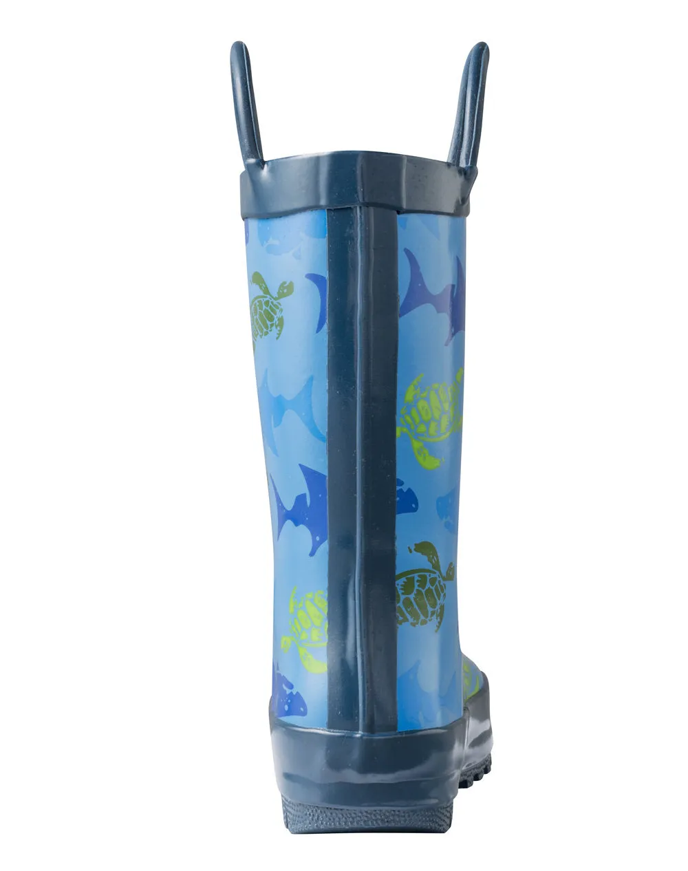 Sharks & Turtles Loop Handle Rubber Rain Boots