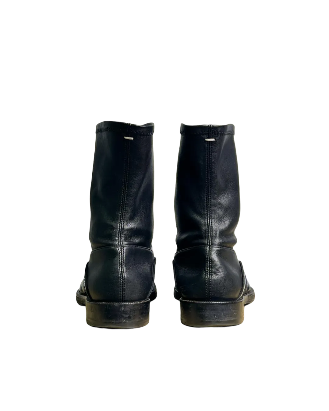 Size 38 - Maison Margiela Black Leather Tabi Boots