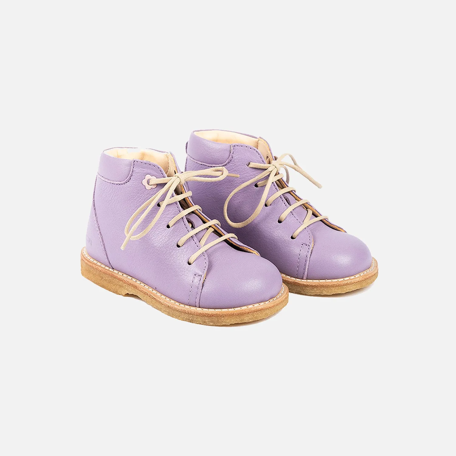 Toddler Leather Lace Up Boots - Lilac