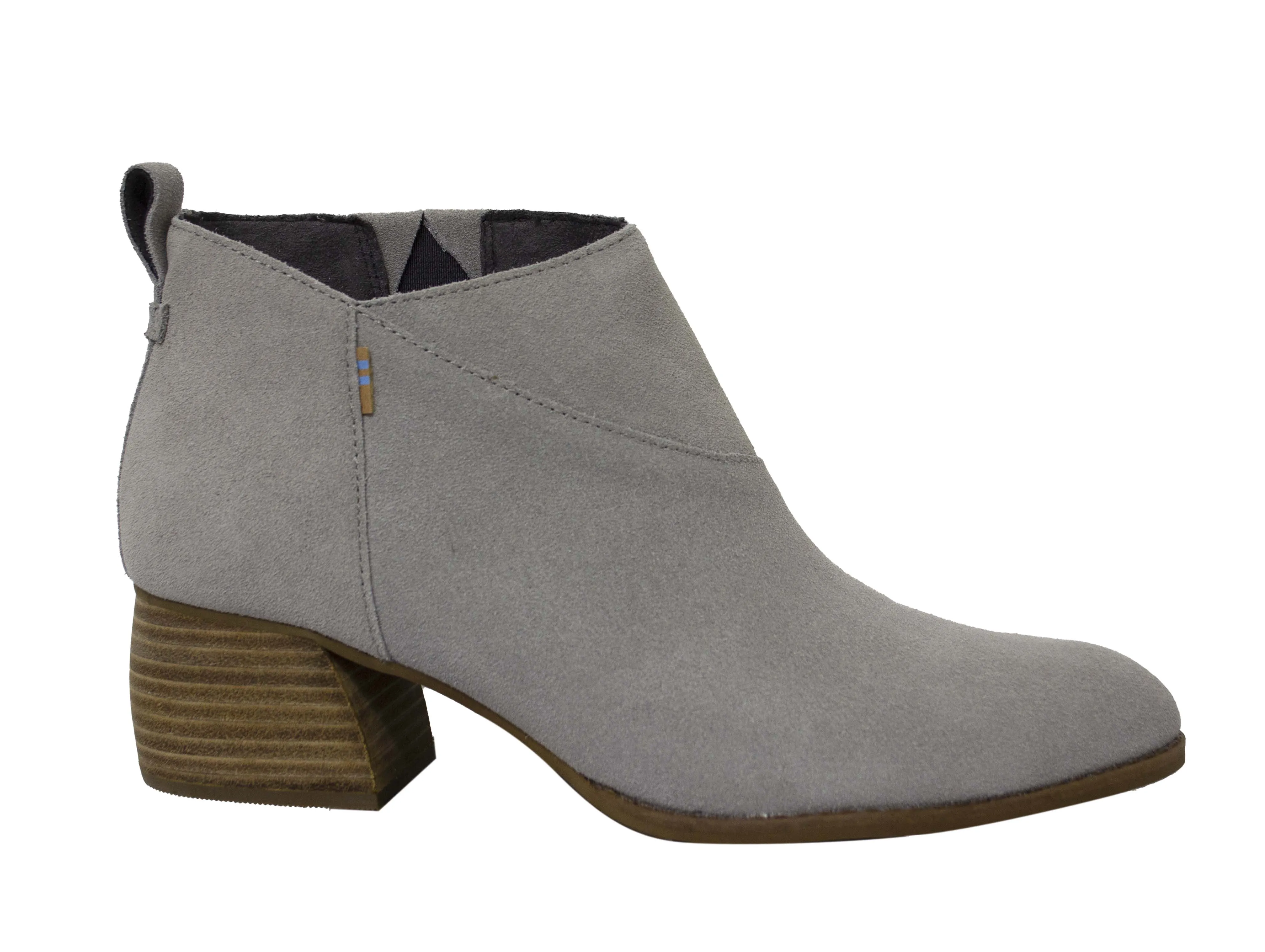 Toms Leilani Grey Block Heel Boots - Womens