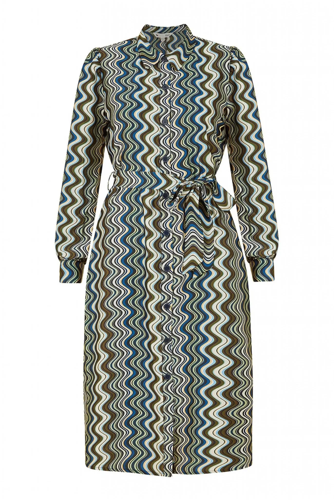 Yumi Multicolour Abstract Stripes Shirt Dress